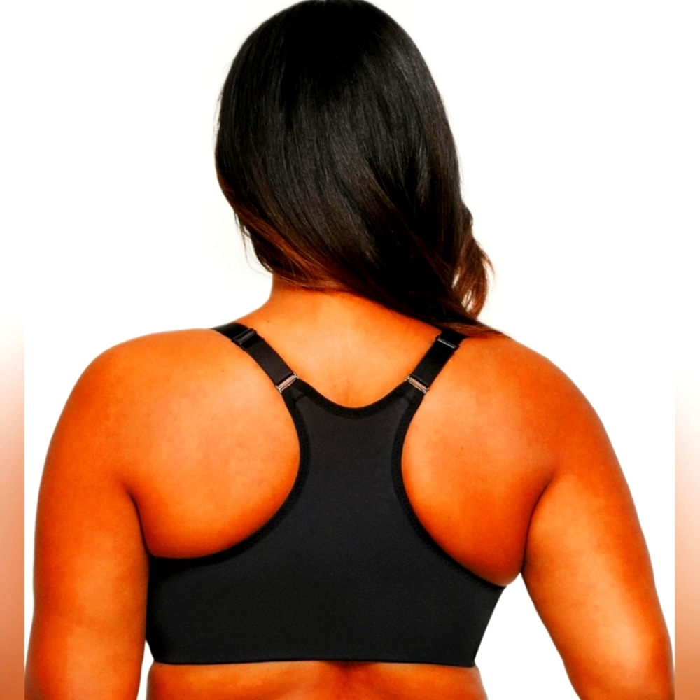 Glamorise Women's Plus Size Front-Closure Wonderwire Black Bra Underwire 46H - Picture 2 of 9